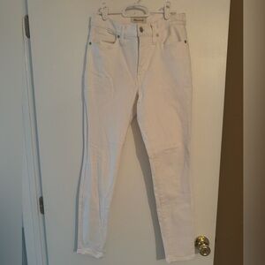 Madewell 9in Mid Rise Skinny White Jean